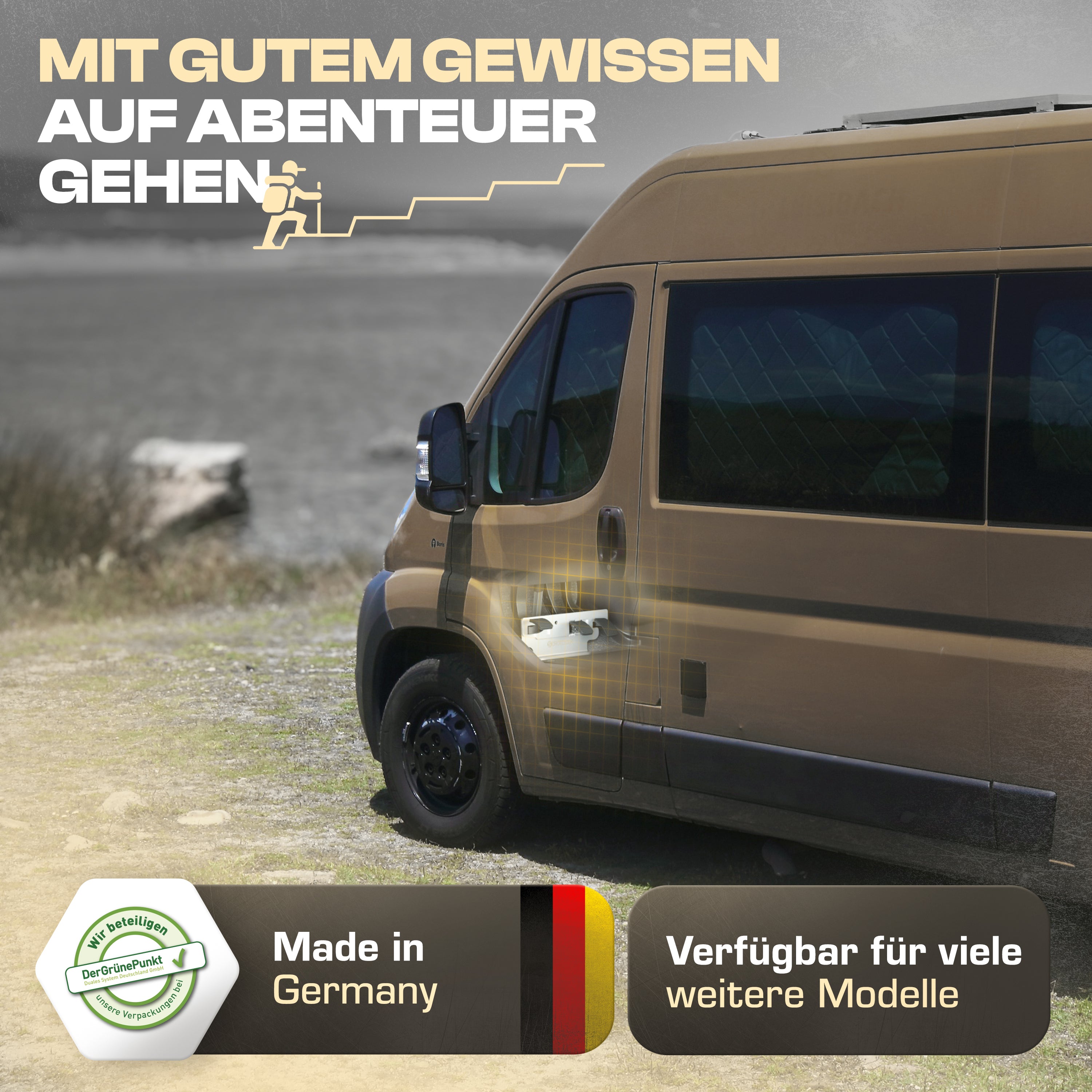 VW Camper und Wohnmobil mit montierter SCHOELLOCK Pedalsperre als mechanischer Diebstahlschutz